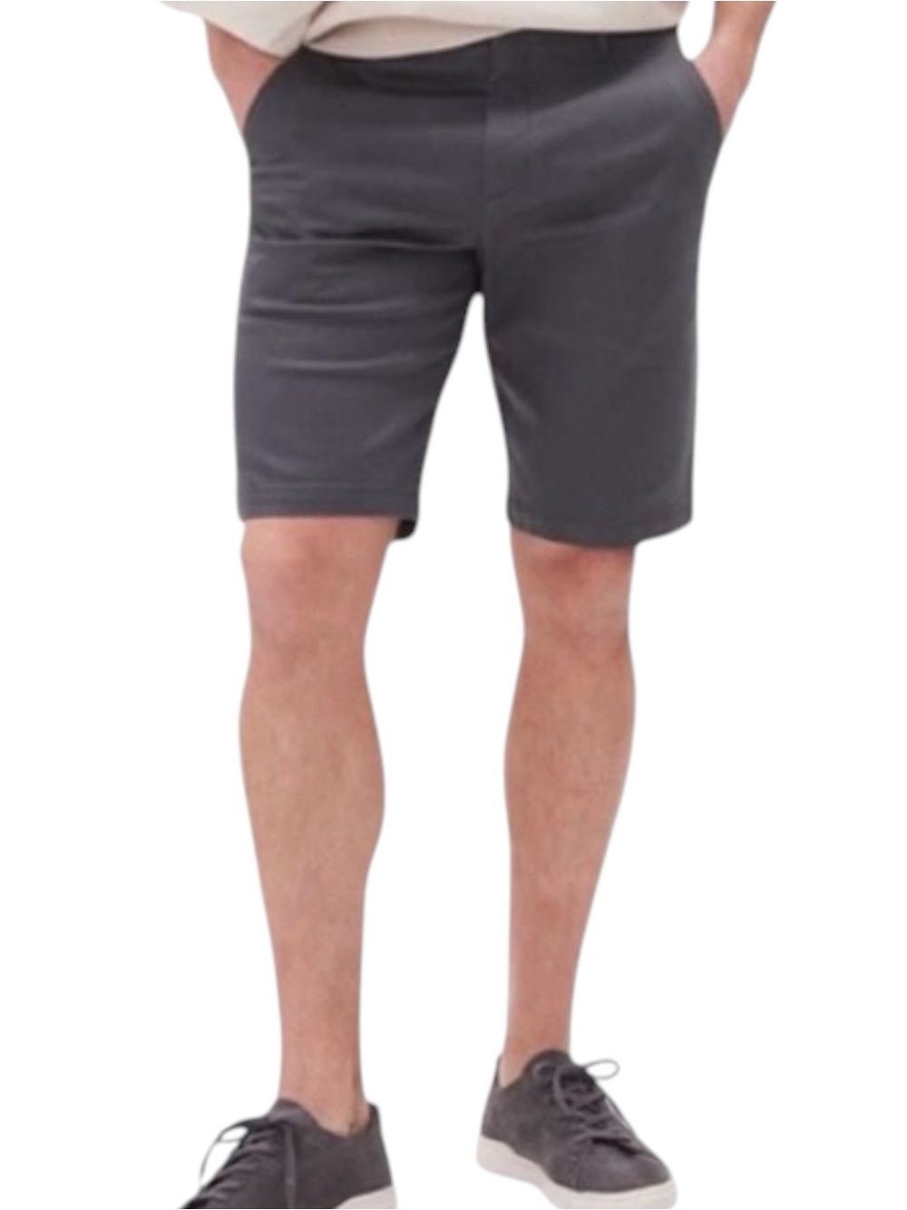 NWT RW&CO FusionFlexx Asphalt Grey Cotton 10.5 inch Chino Shorts (31)